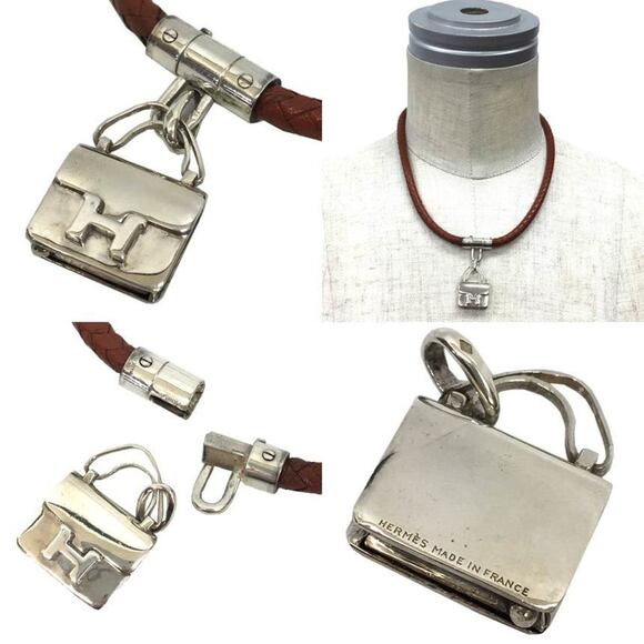 HERMES Brown Leather Necklace - Picture 2 of 3